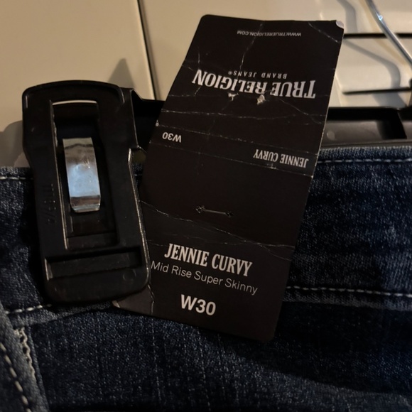 True Religion Curvy Skinny Jeans with Swarovski Crystals Size 30 - New With Tags - Picture 4 of 8